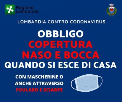 IN LOMBARDIA SCATTA L'OBBLIGO DI COPRIRE NASO E BOCCA QUANDO SI ESCE DI CASA
